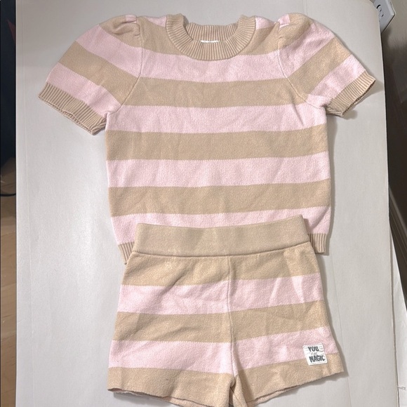 Grayson mini pink and tan striped set size 4t - Picture 1 of 7